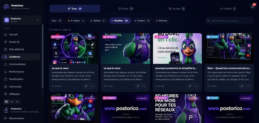 Postorico : Contenus
